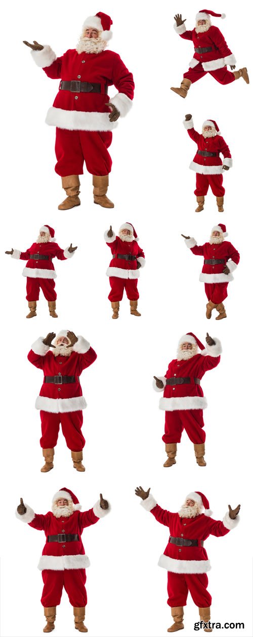 Santa Claus in various poses - stock photos