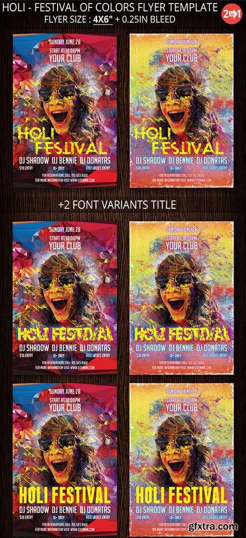 CreativeMarket Holi - Festival Of Colors Flyer