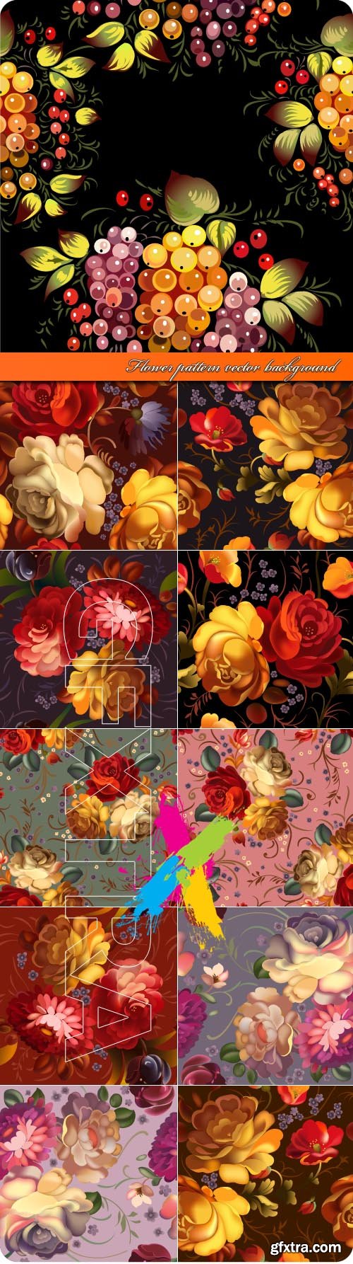 Flower pattern vector background