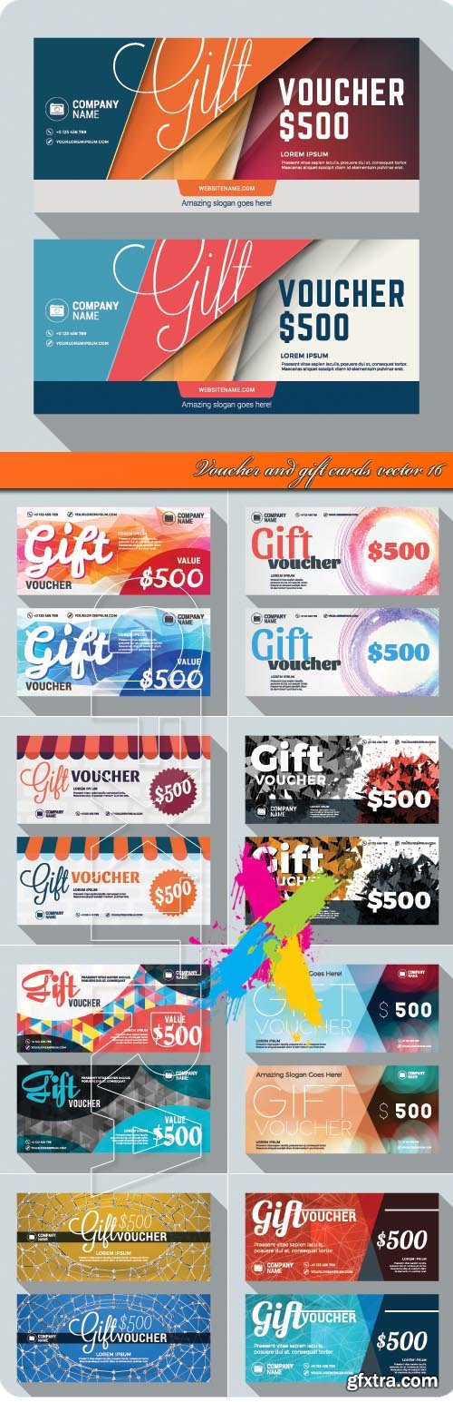 Voucher and gift cards vector 16