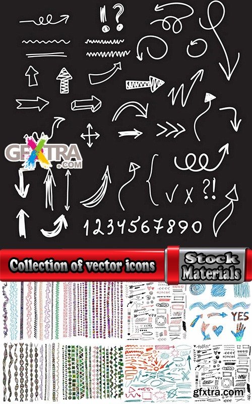 Collection of vector icons flat picture on various subjects #2- 25 EPS