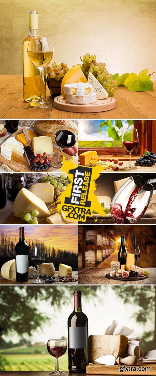 Stock Image Wine in glass with cheese
