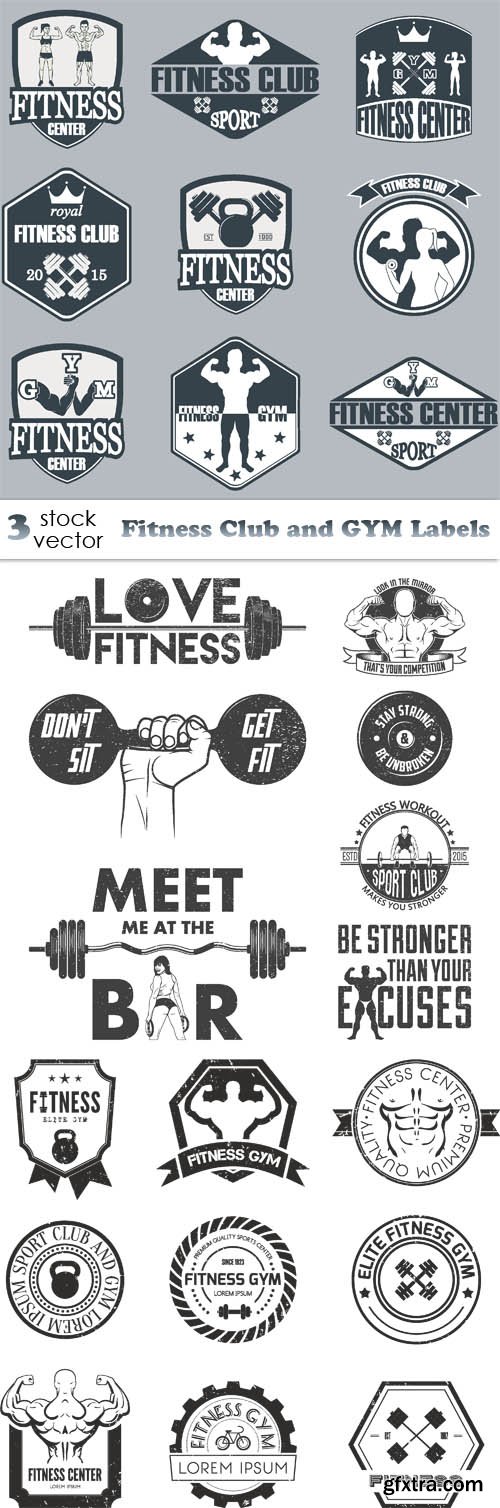 Vectors - Fitness Club and GYM Labels