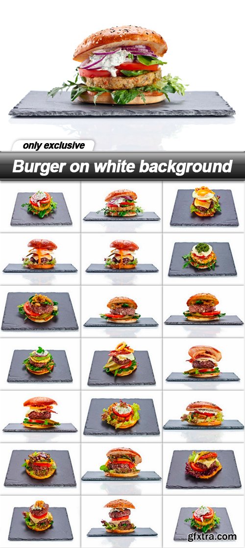 Burger on white background - 20 UHQ JPEG