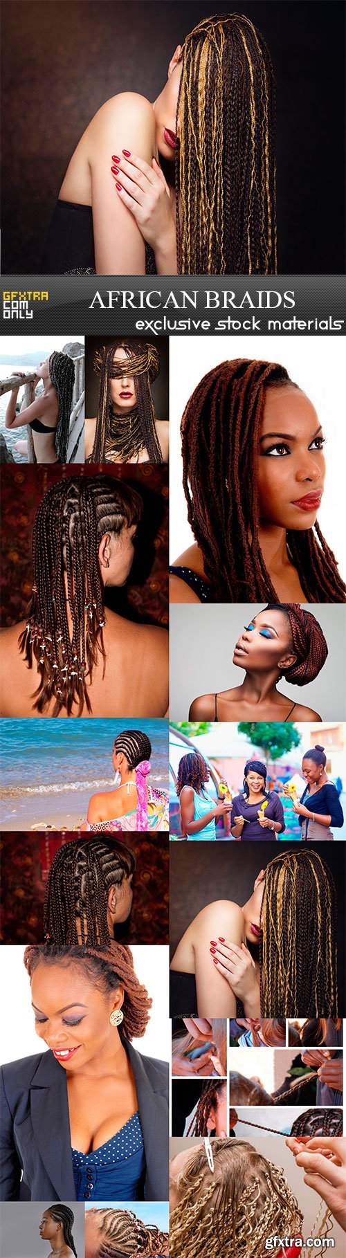 African braids, 14 x UHQ JPEG