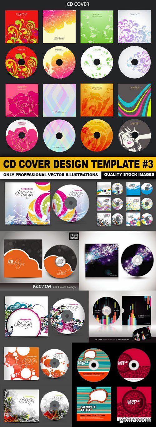 CD Cover Design Template #3 - 10 Vector