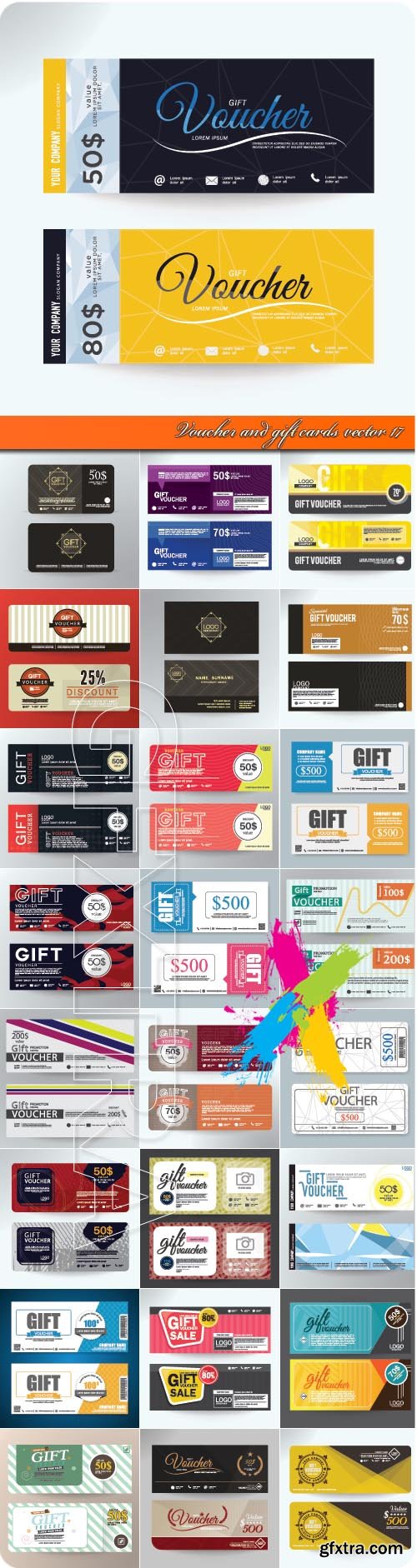Voucher and gift cards vector 17
