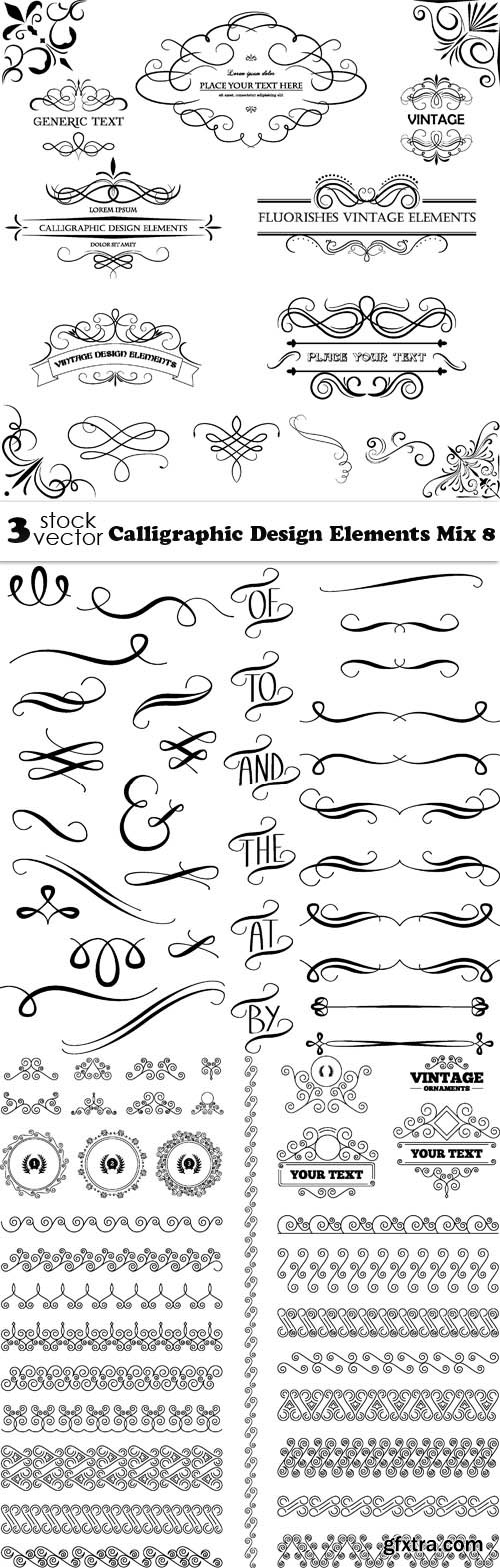 Vectors - Calligraphic Design Elements Mix 8