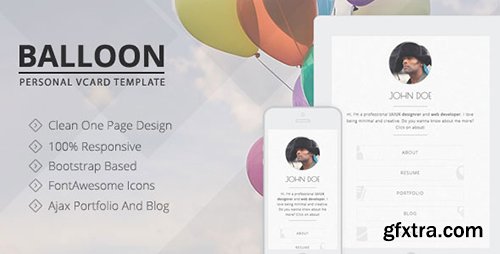 ThemeForest - Balloon v1.3 - Personal vCard Template - 9374637