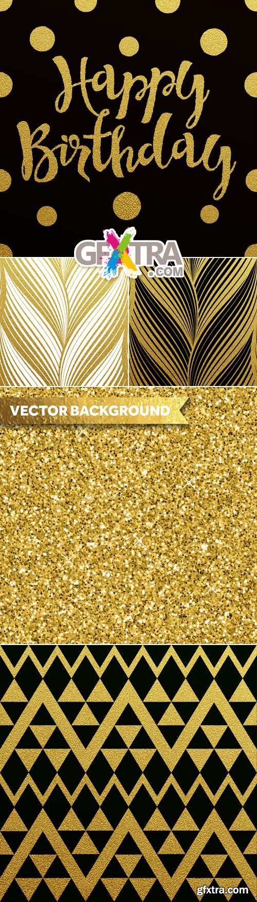 Golden Glittering Backgrounds Vector