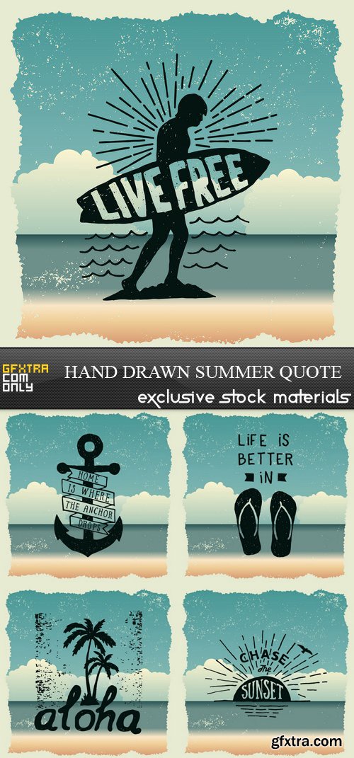 Hand Drawn Summer Quote - 5xEPS