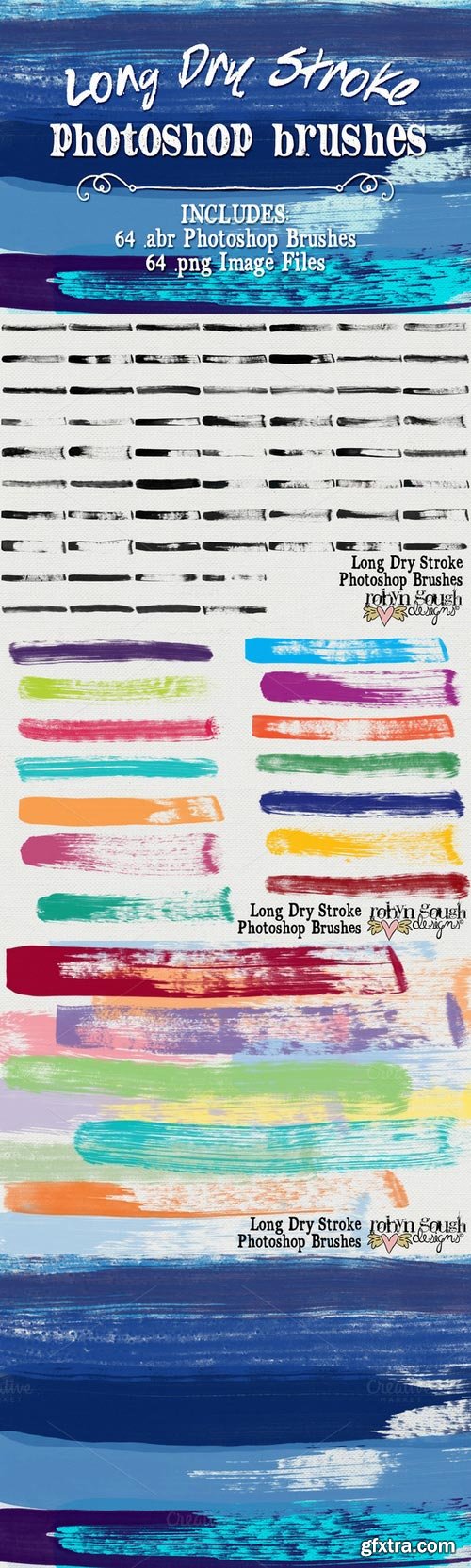 CM - Long Dry Watercolor Brushes Bundle 95122