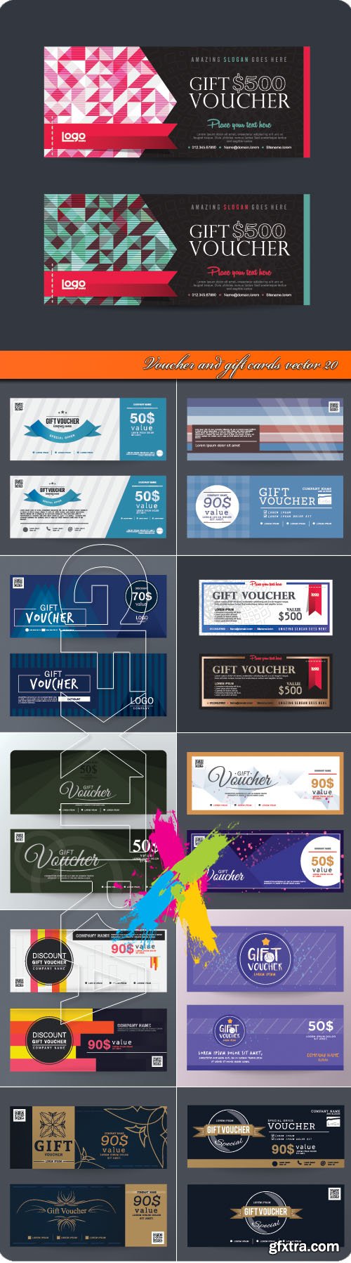 Voucher and gift cards vector 20
