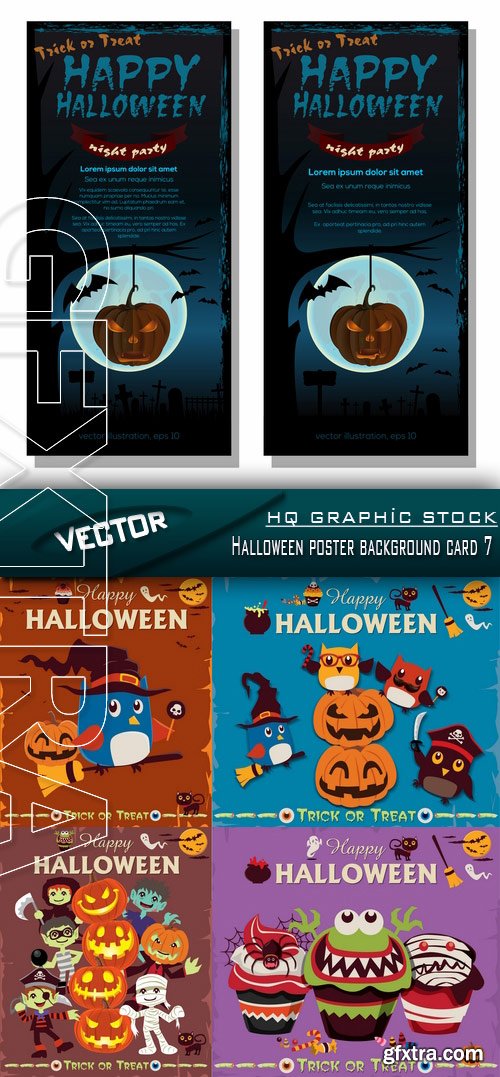 Stock Vector - Halloween poster background card 7