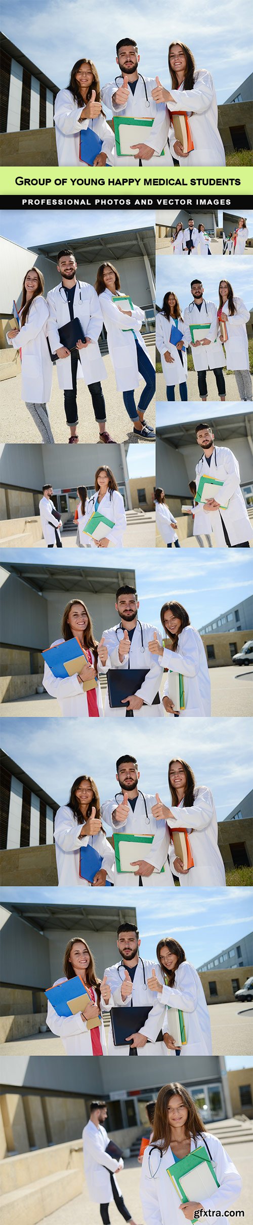 Group of young happy medical students - 10 UHQ JPEG