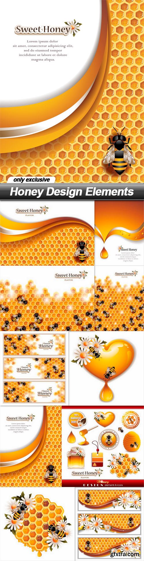 Honey Design Elements - 10 EPS