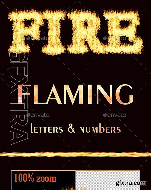 GraphicRiver - Flaming Letters and Numbers Graphic 13199901