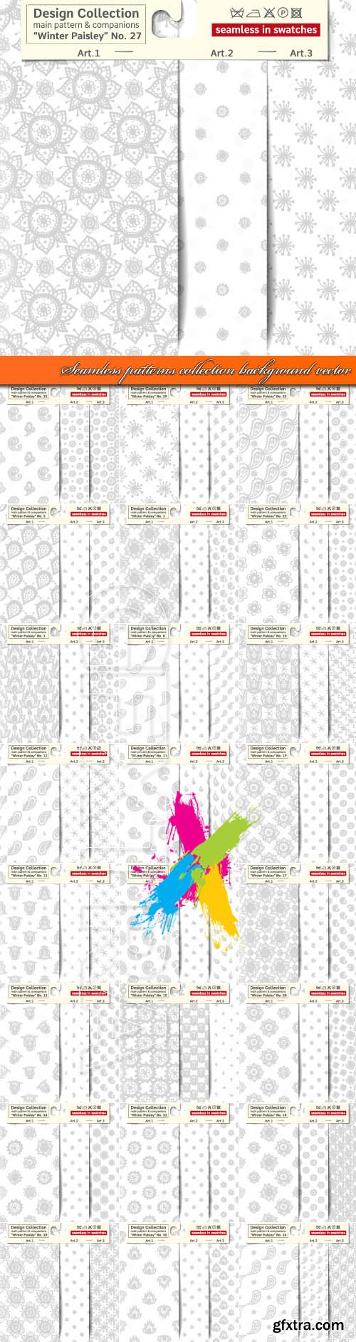 Seamless patterns collection background vector