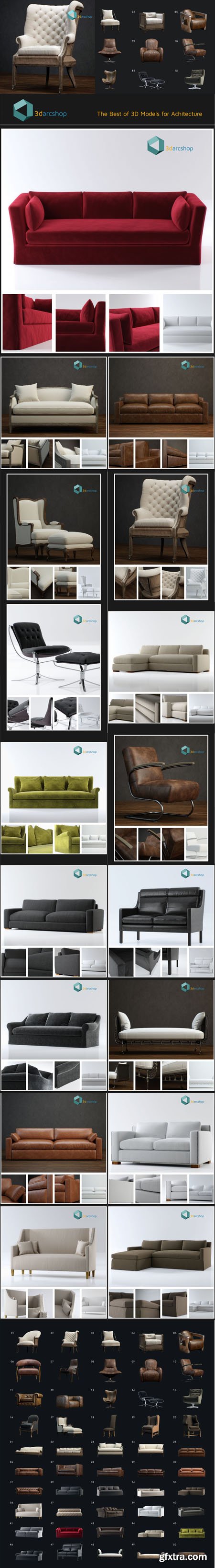 The Best of 3D Models for Architecture (Armchairs & Sofas)
