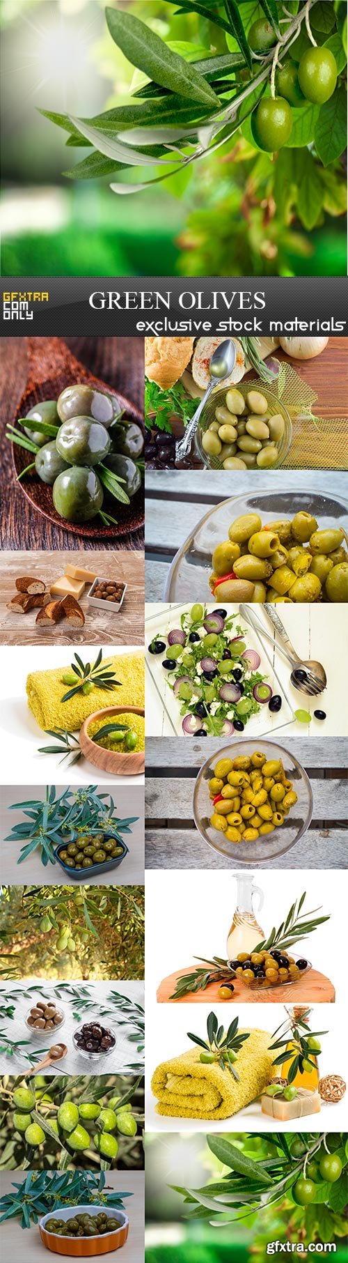 Green olives, 15 x UHQ JPEG