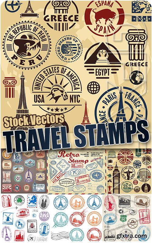 Travel stamps - Stock Vectors