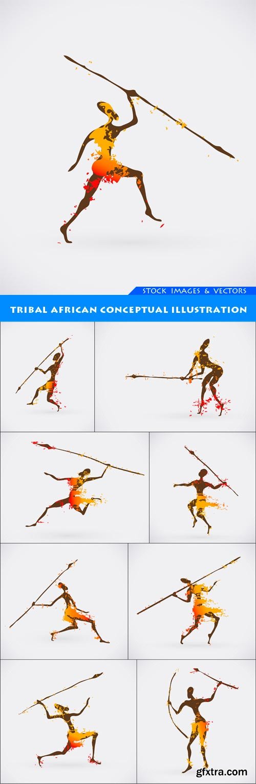 Tribal African Conceptual Illustration 9X JPEG