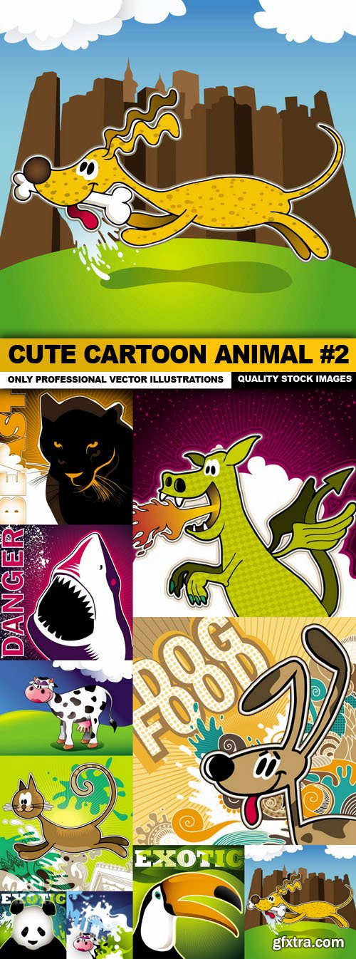 Cute Cartoon Animal #2 - 10 Vector