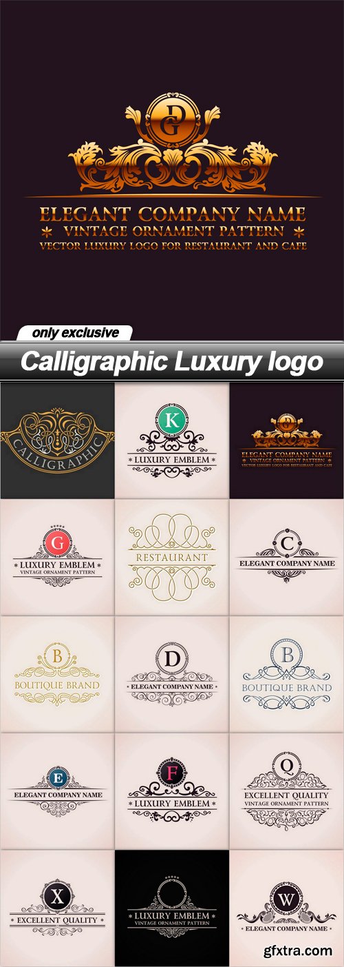 Calligraphic Luxury logo - 15 EPS