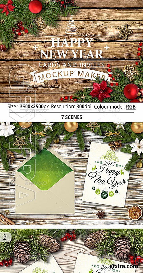 GraphicRiver - Happy New Year Cards And Invites Mockup Maker 12701120