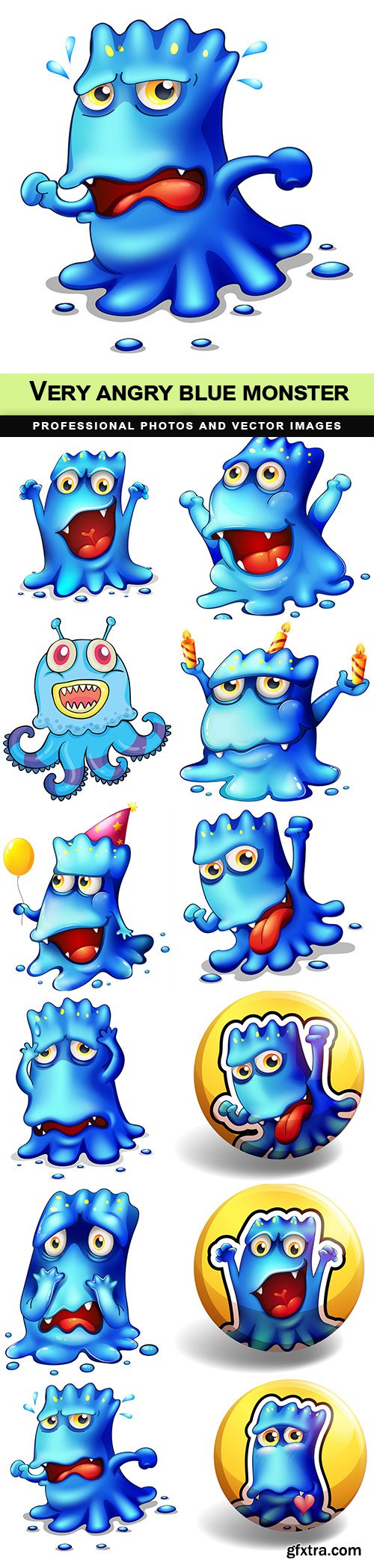 Very angry blue monster - 12 EPS