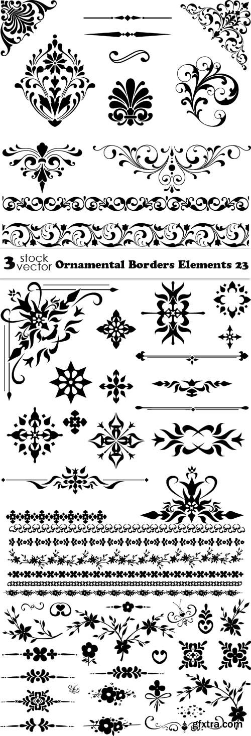Vectors - Ornamental Borders Elements 23