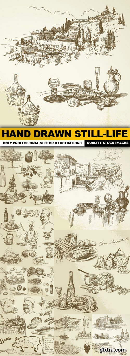 Hand Drawn Still-Life - 10 Vector