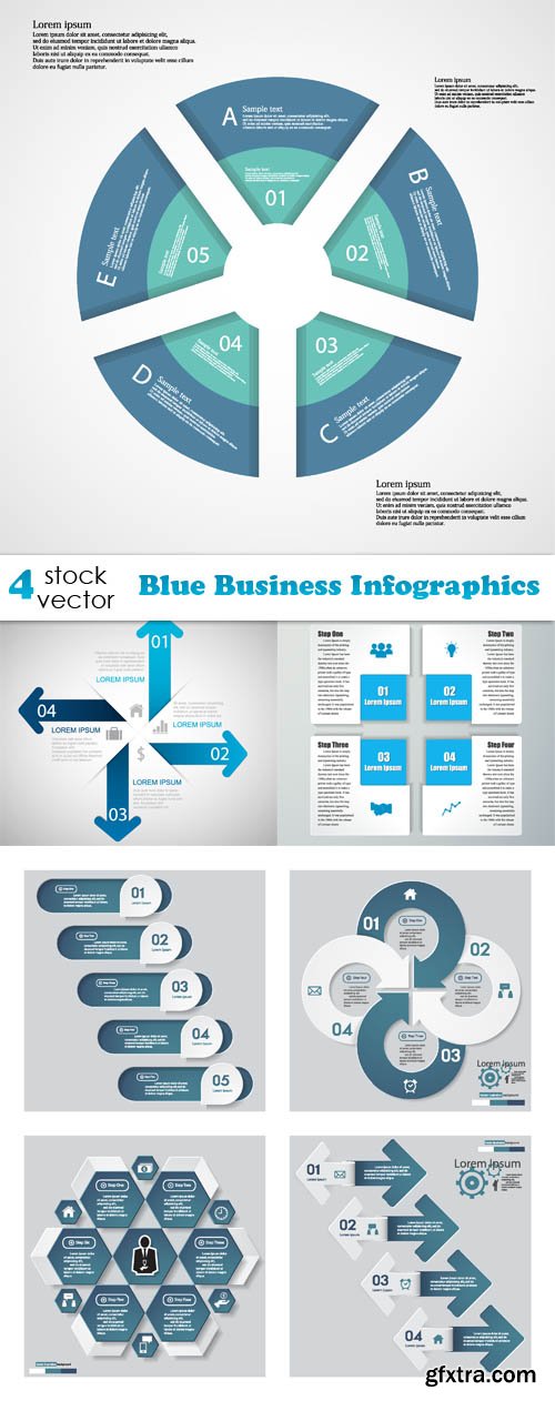 Vectors - Blue Business Infographics