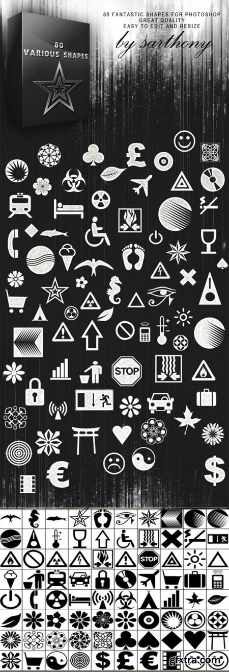 80 Various Photoshop Shapes (Re-Up)