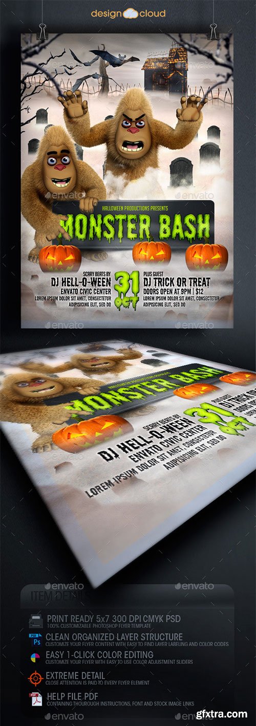 GraphicRiver - Halloween Monster Bash Flyer Template 8929969