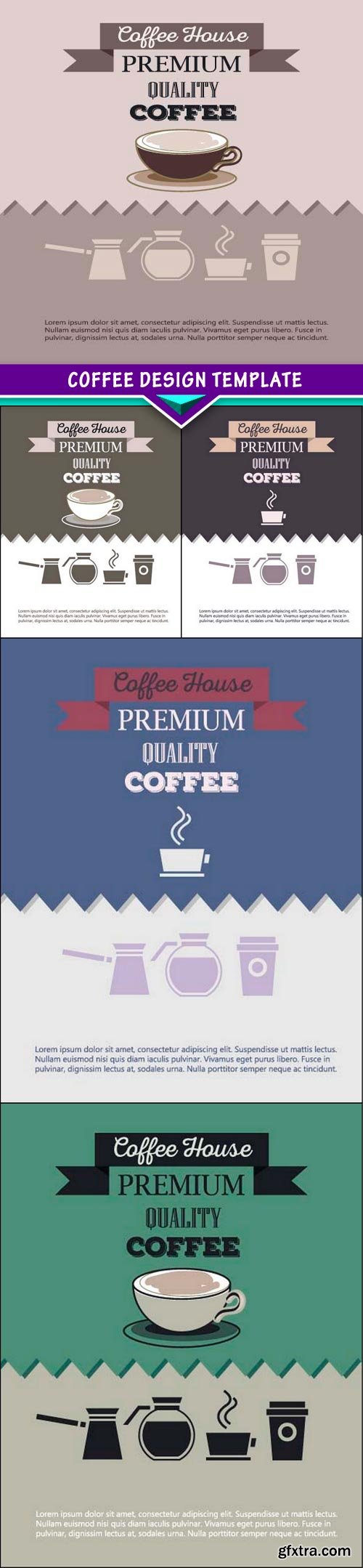 Coffee design template 5x EPS
