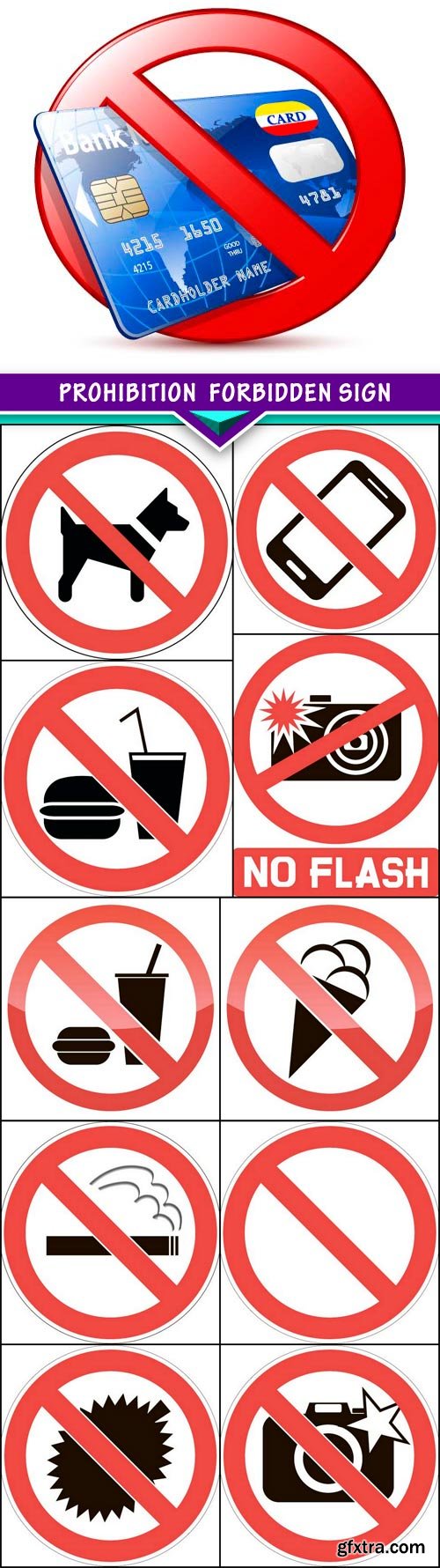 Prohibition forbidden sign 11x EPS