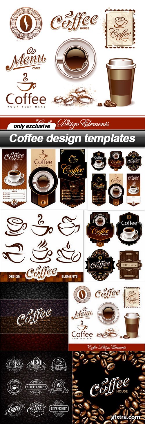 Coffee design templates - 8 EPS