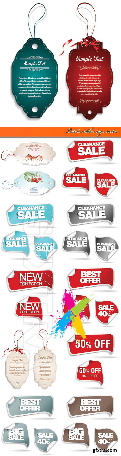 Labels sticker tags vector