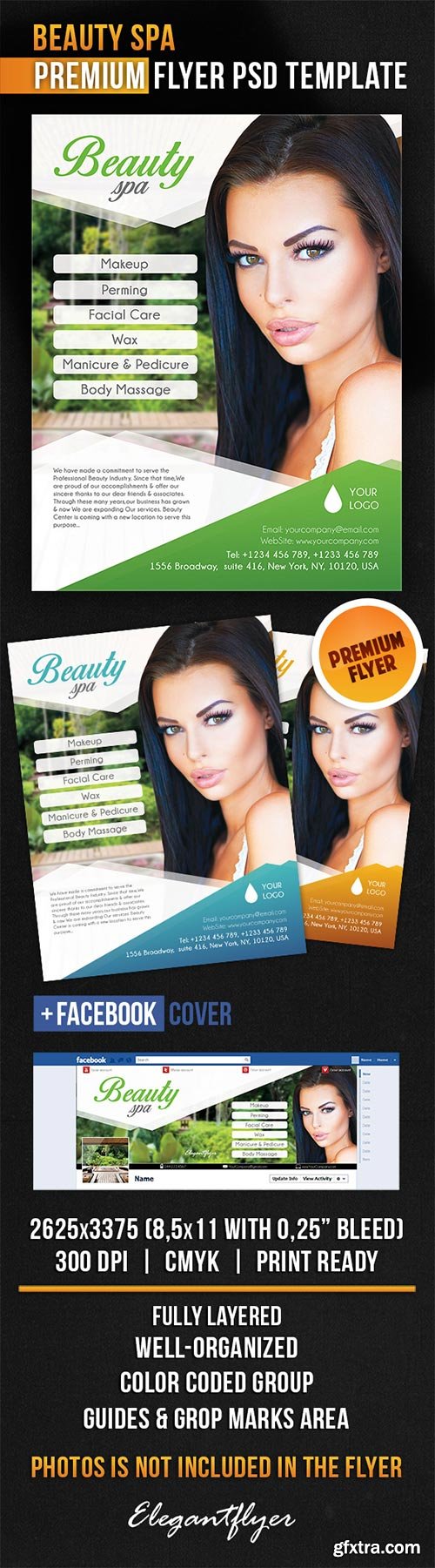 Beauty Spa Flyer PSD Template + Facebook Cover