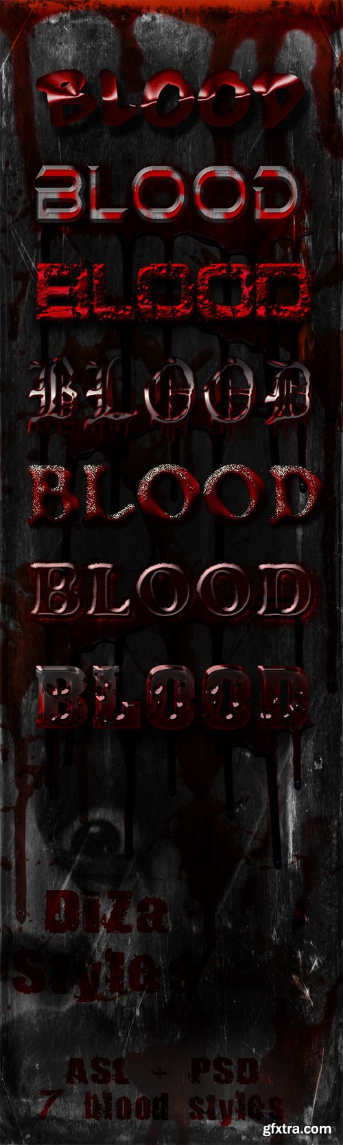 Horror styles of red blood