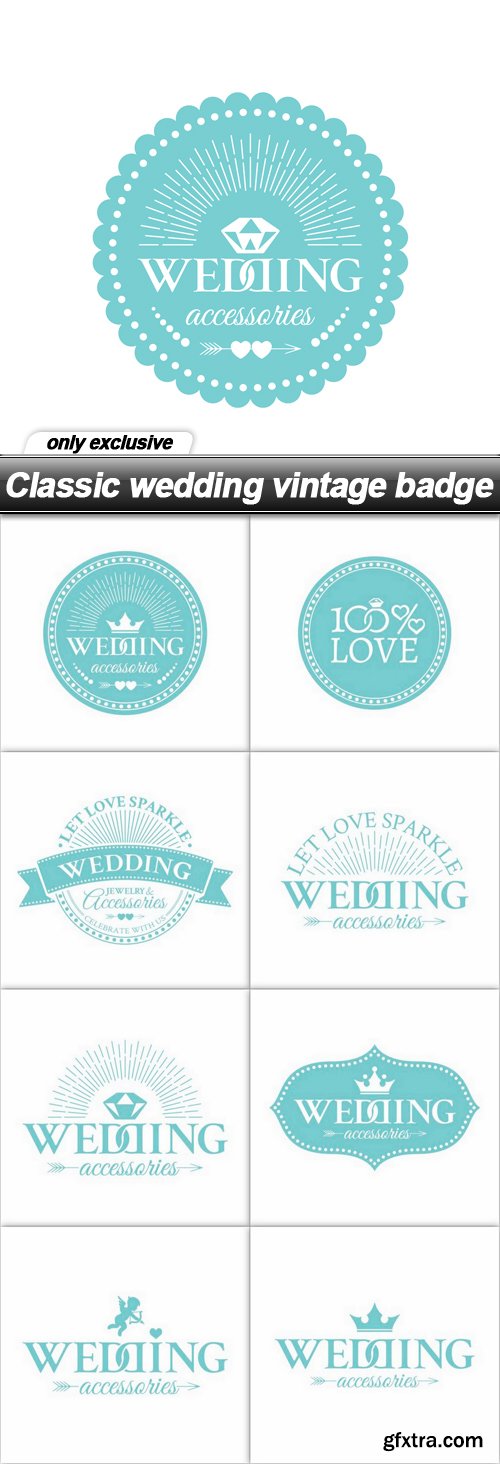 Classic wedding vintage badge - 9 EPS
