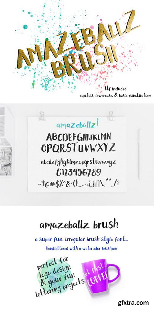 CM - Amazeballz Brush - Brush Font 402977