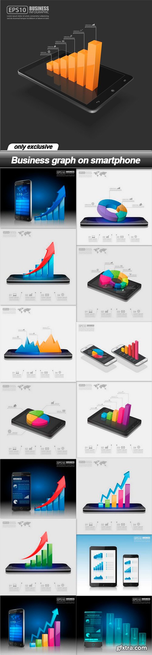 Business graph on smartphone - 15 EPS
