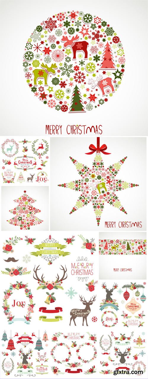 Christmas and New Year, vector elements