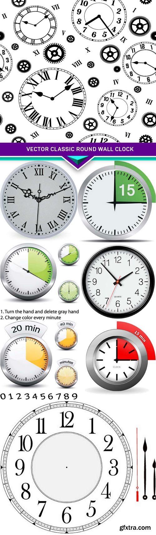 Classic Round Wall Clock 8xEPS