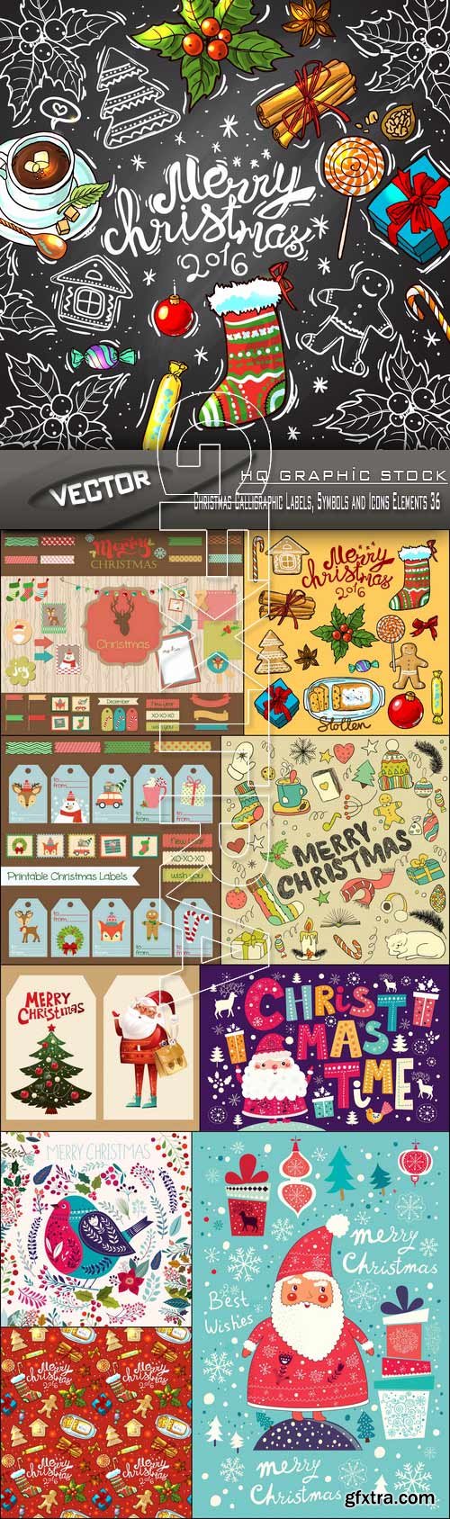 Stock Vector - Christmas Calligraphic Labels, Symbols and Icons Elements 36