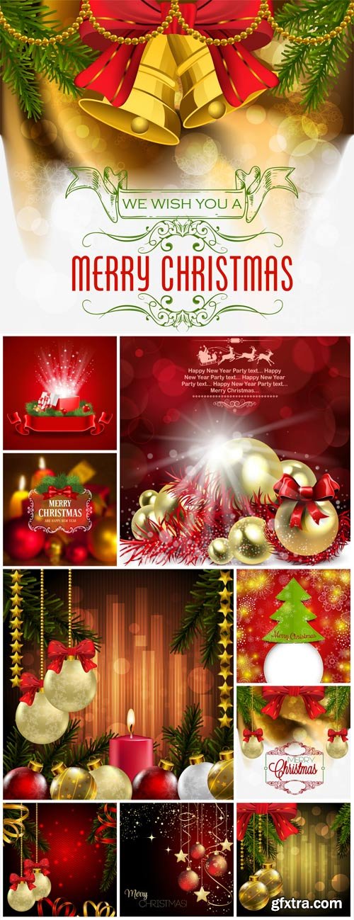Christmas and New Year, vector backgrounds