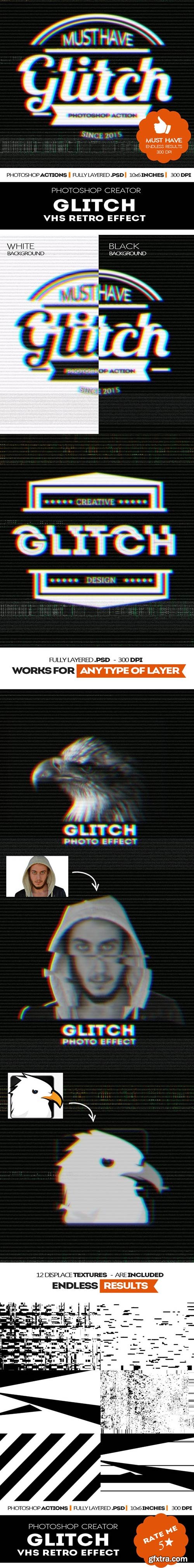 GraphicRiver - Glitch VHS Corrupt Image Effect Photoshop Actions
