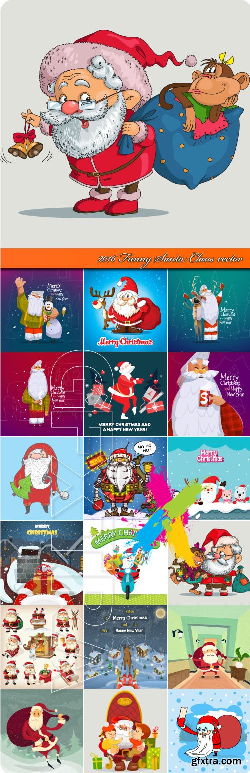 2016 Funny Santa Claus vector